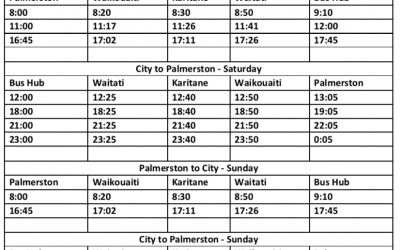 New Weekend Bus Timetable